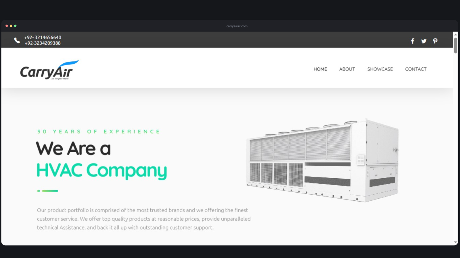Carry Air AC website screenshot