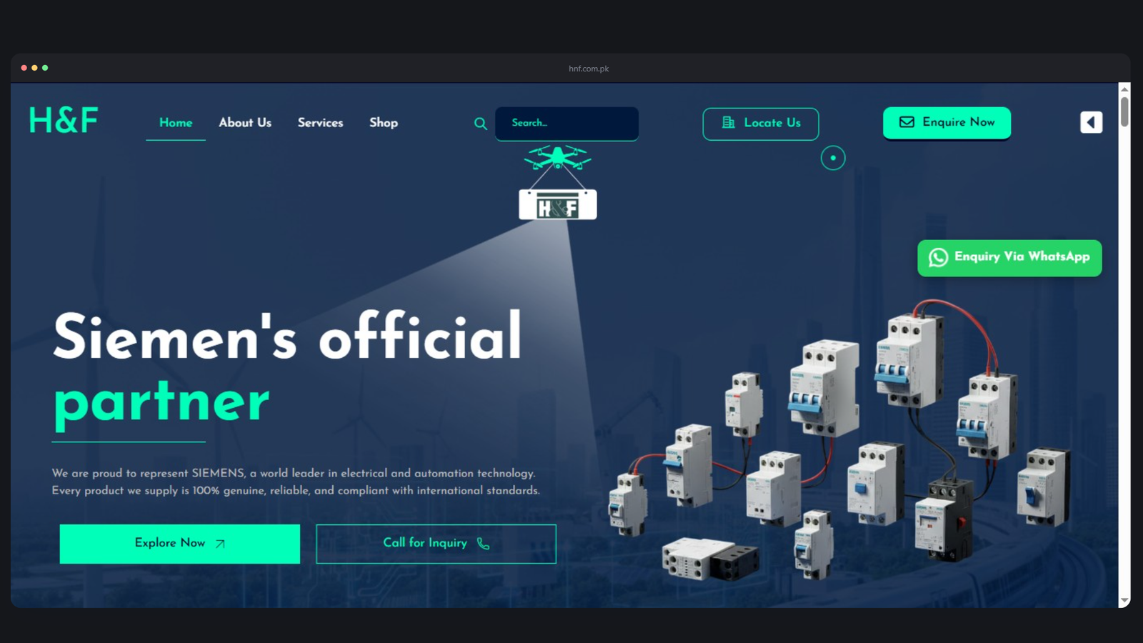 HNF Store website screenshot