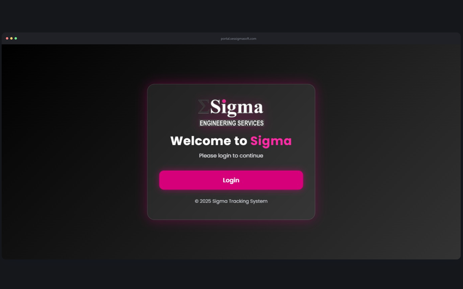 Sessigma Portal website screenshot